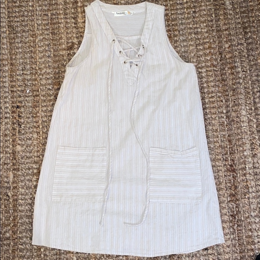 Striped Tank Dress w/Pockets